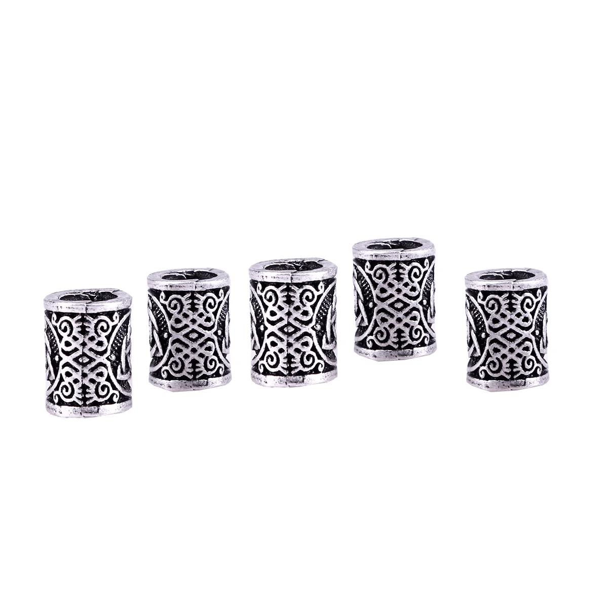 

5 Pcs Women's Charms & Charm Bracelets Beads Bracelet Making Dreadlocks Braiding Beads Hair Tube Beads Braids Viking Rune Beads