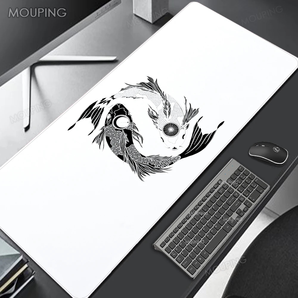 

White Mousepad Xxl Mouse Pad Art Deskmat 90x40 Fish Office Accessories Black Mouse Pads Large Anime Keyboard Minimalist 80x30