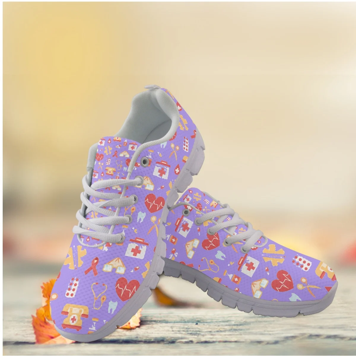 

Nopersonality Outdoor Lace-up Shoes New Style Sneakers Medical Supplies Printing Summer Comfortable Breathable Shoe Lightweight