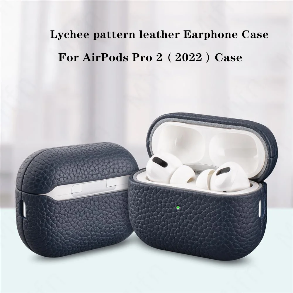 

Lychee pattern cases for airpods pro 2 leather luxury high quality Skins protection cover for airpods pro 2 2022 leather funda