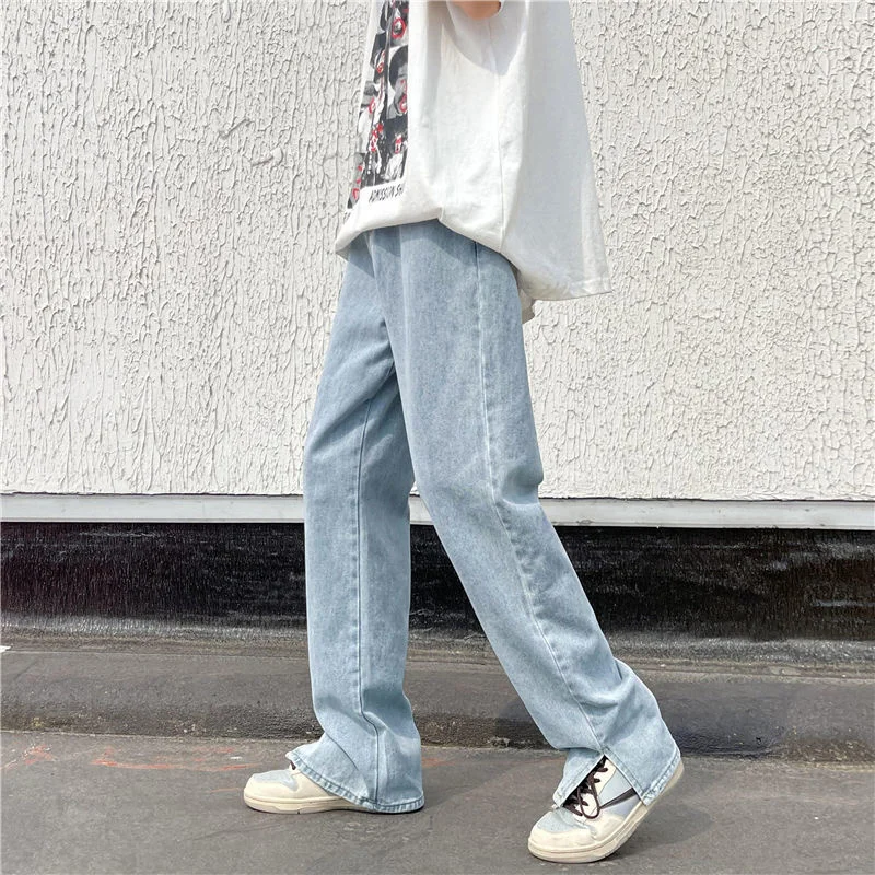 Blue Black Baggy Jeans Men Fashion Casual Wide Leg Jeans Mens Streetwear Loose Hip Hop Straight Tie Dye Denim Pants Men S-3XL