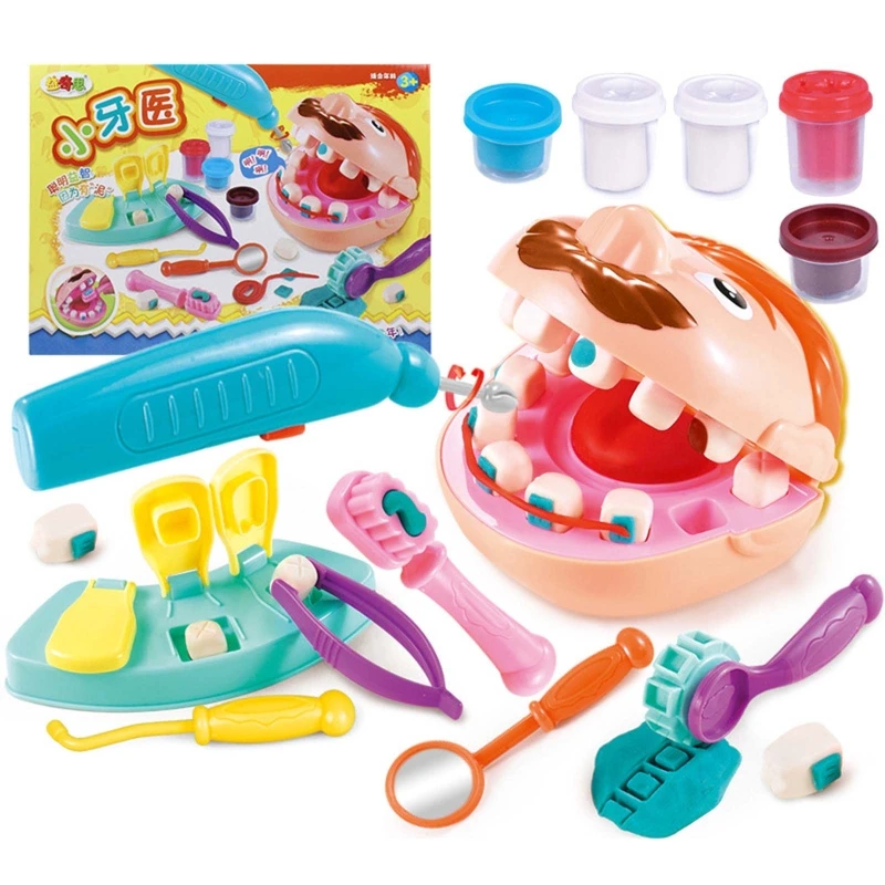 

Realistic Dental Playset w/ Tooth Brush Preschool Role-Play Gift for Children