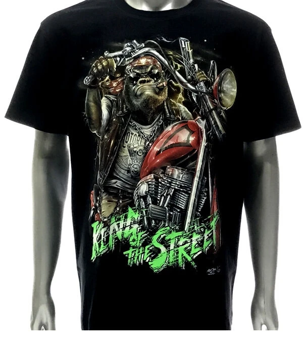 G60 Rock Chang футболка с татуировкой череп светящийся в темноте король улицы обезьяна