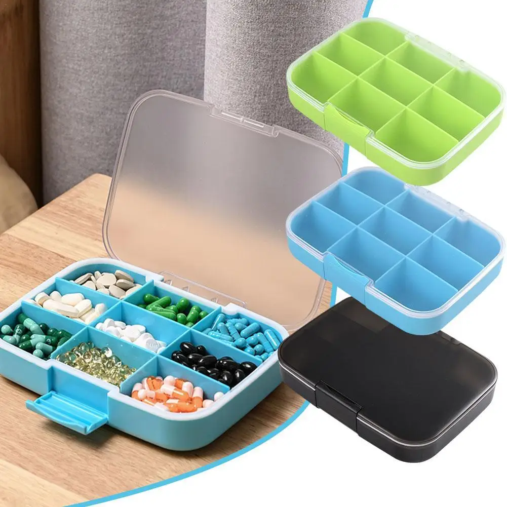 

Large Space Pill Box Weekly Monthly 9 Grids Pill Storage Plastic Medicine Pill Box Travel Tablet Dispenser Independent Case