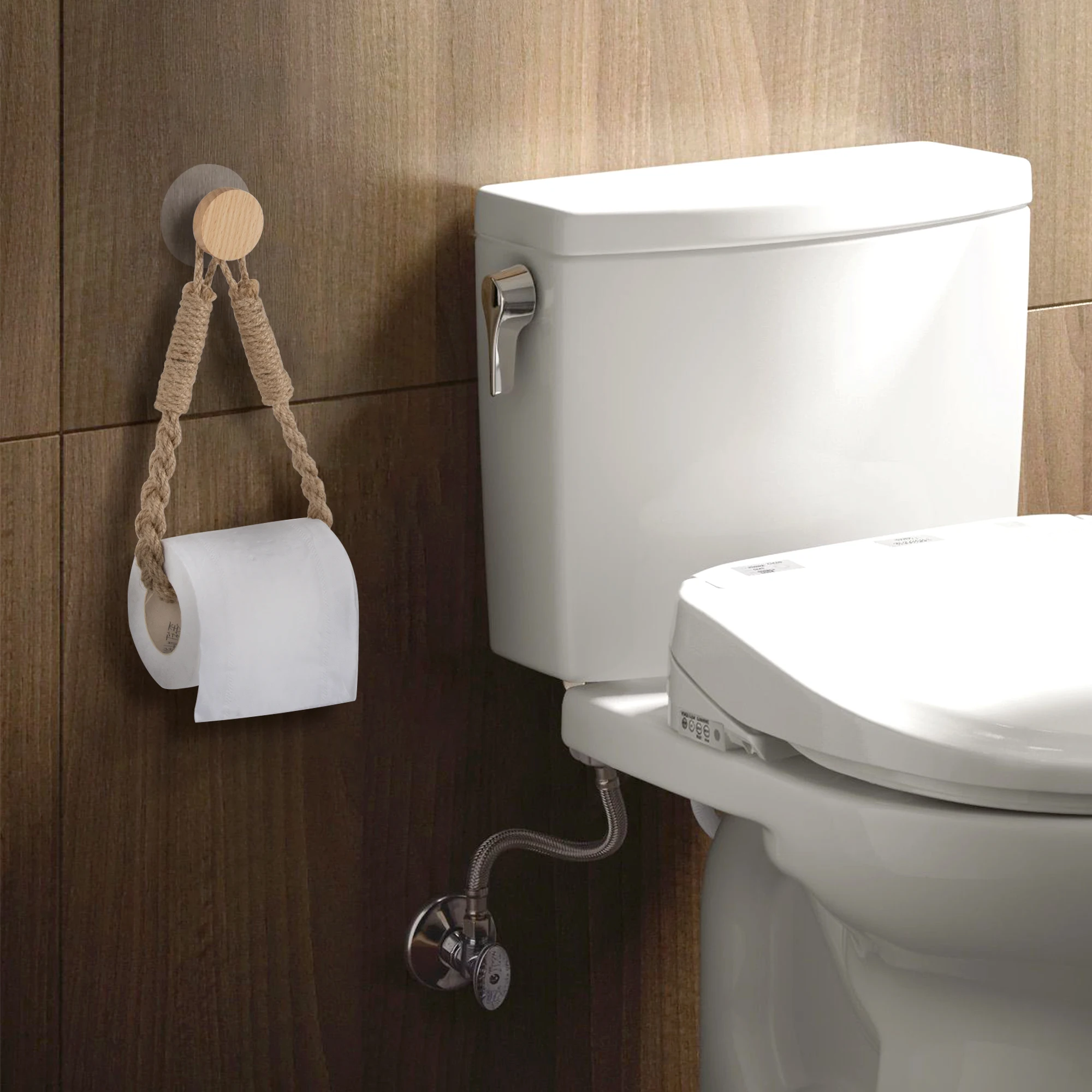 Держатель для бумажных полотенец без гвоздей плетеная веревка из конопляной