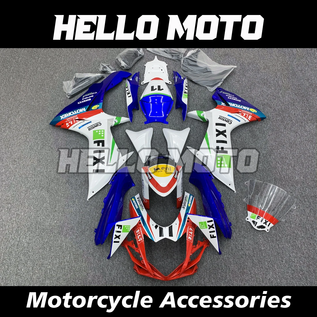 

For Suzuki GSXR600 GSXR750 GSXR 600 GSXR 750 2011-2021 motorcycle fairings accessories L1 L2 L3 L4 L5 L6 L7 L8 L9 Bodywork set