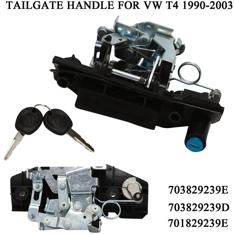 

Rear Tailgate Handle Trunk Handle with Lock Closure 2 Keys for T4 1990-2003 703829239E 703829239D 701829239E