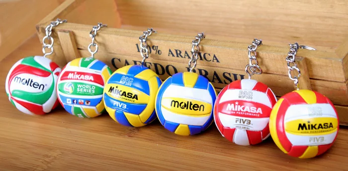 

New Sport Beach Volleyball PVC Keychain Key Chains Chain Ring Football Beach Ball Key Ring Gifts Men Jewelry Keyring Keychains