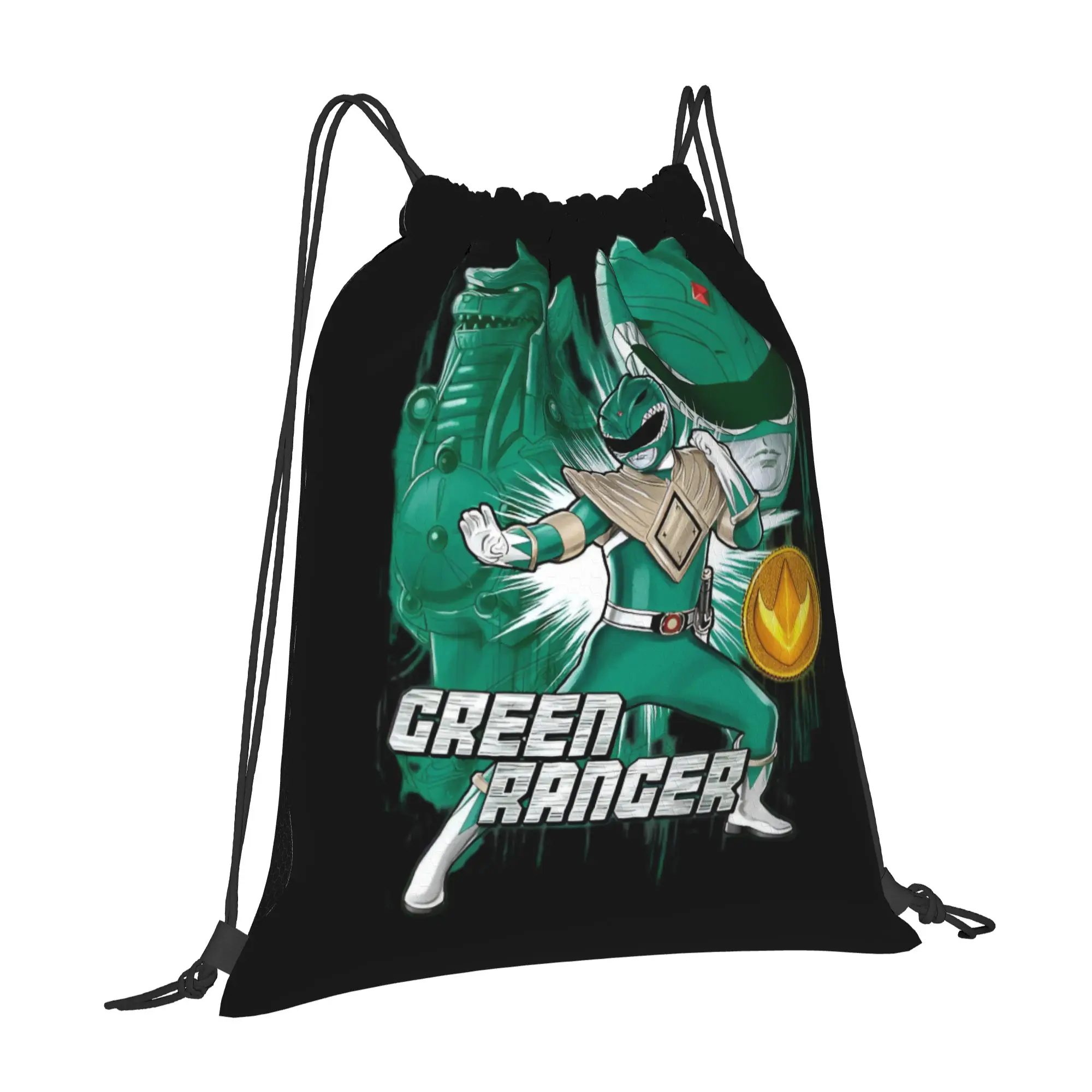 Фото Рюкзаки-мешки Custom Poweres Anime Rangerses на шнурке для мужчин и женщин, легкие, для спортзала, спорта, покупок №2