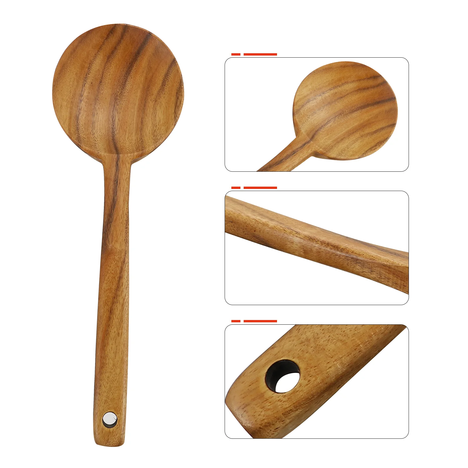 

Spoon Soup Kitchen Wooden Cooking Bamboo Wood Kit Utensil Tea Dinnerware Big Tools Slotted Turner Spatula Ladle Rice Scoop