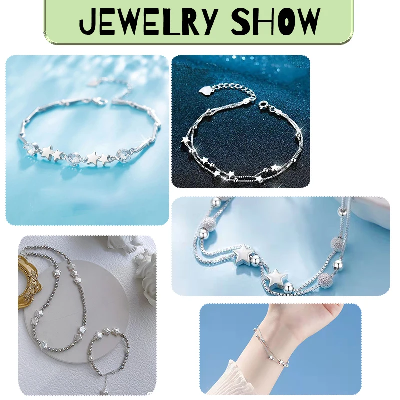 925 Sterling Silver Pentagram Beads Spacer Beads Jewelry Findings Silver Star Bead For Bracelet&Necklace Jewelry Making DIY