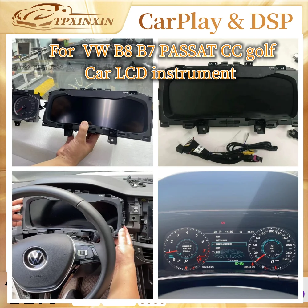 

12.3" Digital Dashboard Panel Instrument Cluster CockPit LCD Speedometer CarPlay for Volkswagen VW Golf MK7 CC GTi Passat B8 B7