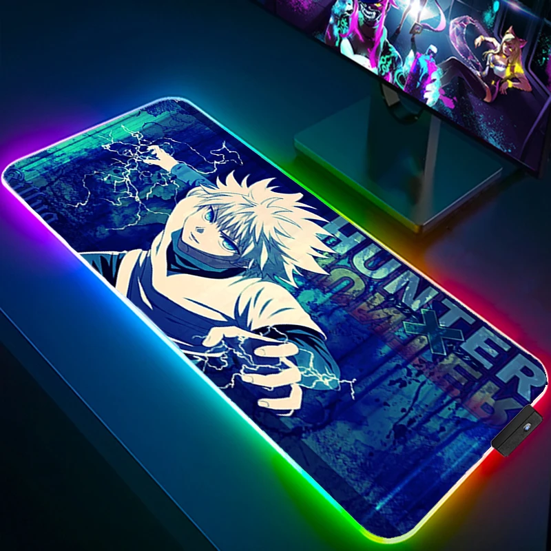 

Rgb коврик для мыши, популярный коврик в стиле аниме, коврик Hunter X Hunter, игровой ПК, коврик для мыши с подсветкой, милый Настольный компьютер и оф...