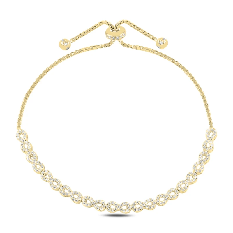 

Silver 925 Sterling Infinity Zircon Cubic Zirconia Elevator Bracelet