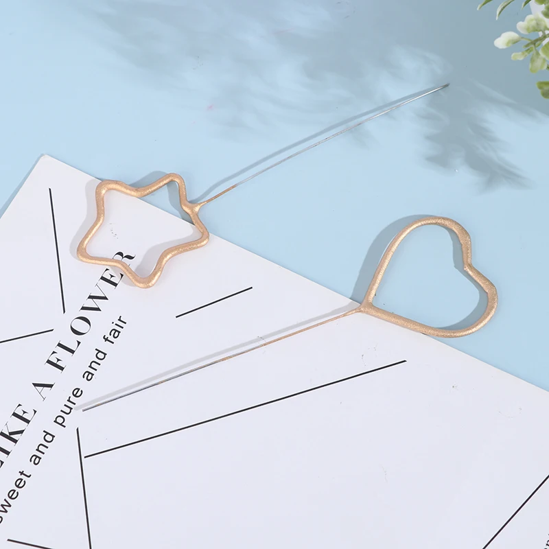 Креативная блестящая свеча Романтическая звезда в форме сердца Топпер для торта