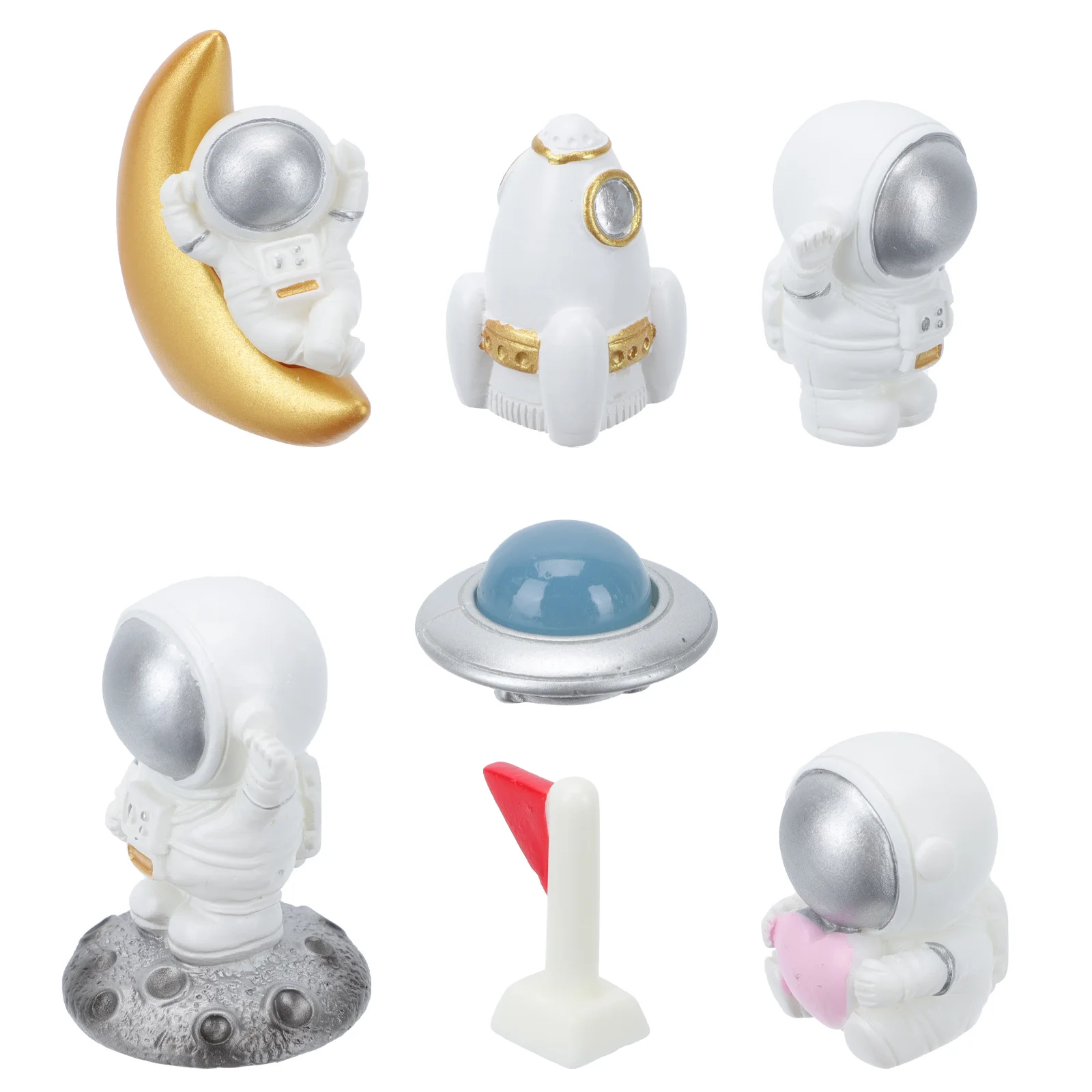 

Spaceman Astronaut Space Outer Cake Decor Adornment Resin Miniature Mini People Toy Decorations Home Craft Decoration Desktop