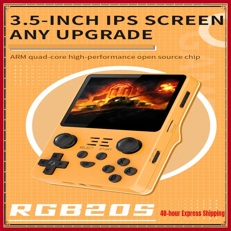 2022 POWKIDDY New Original RGB20S  3.5-Inch IPS Handheld Game HD Dual Card Console Retro Open Source System Screen  20000 Games