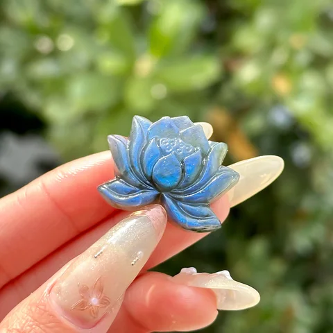 Ручной резной лабрадорит лотос кристалл