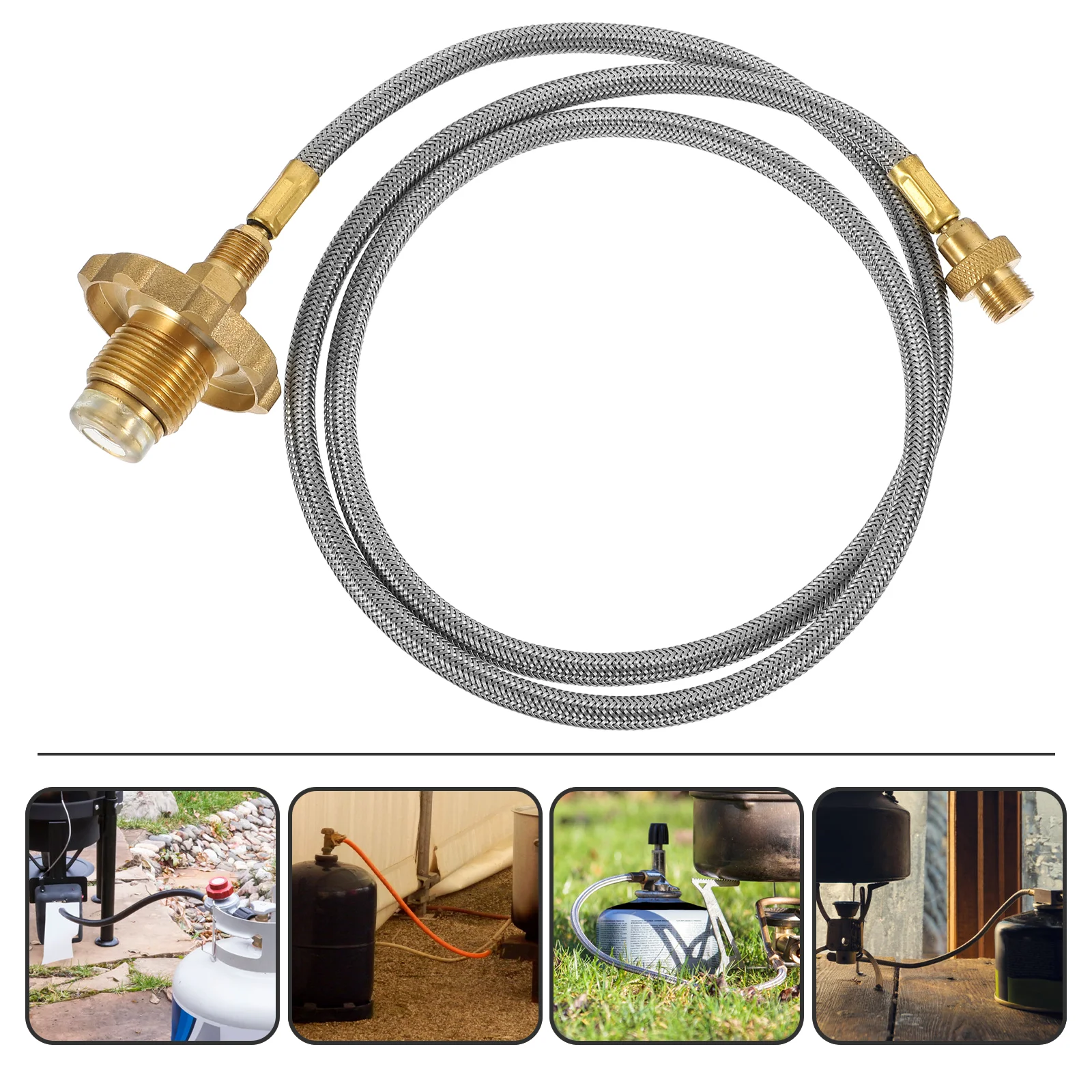 

Propane Hose Extension Stainless Braided Propane Adapter Hose for Flat Gas Tank Drill(1m)