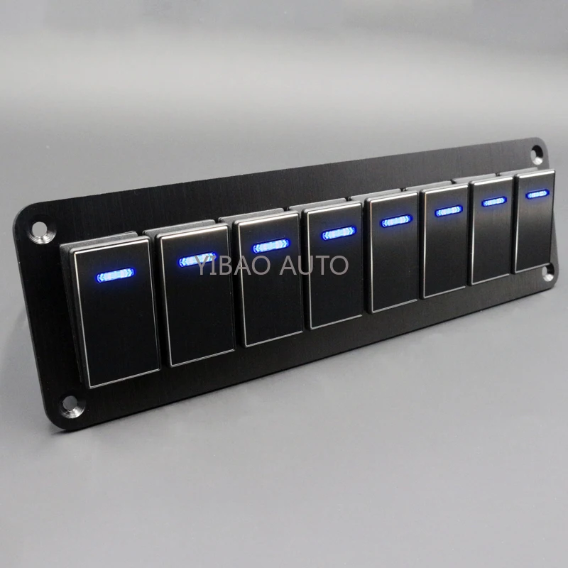 

Metal LED Car Rocker Switch Panel 2 3 4 5 6 8 Gang Waterproof Marine Switches Panel For Car Marine Boat brushed switch panel
