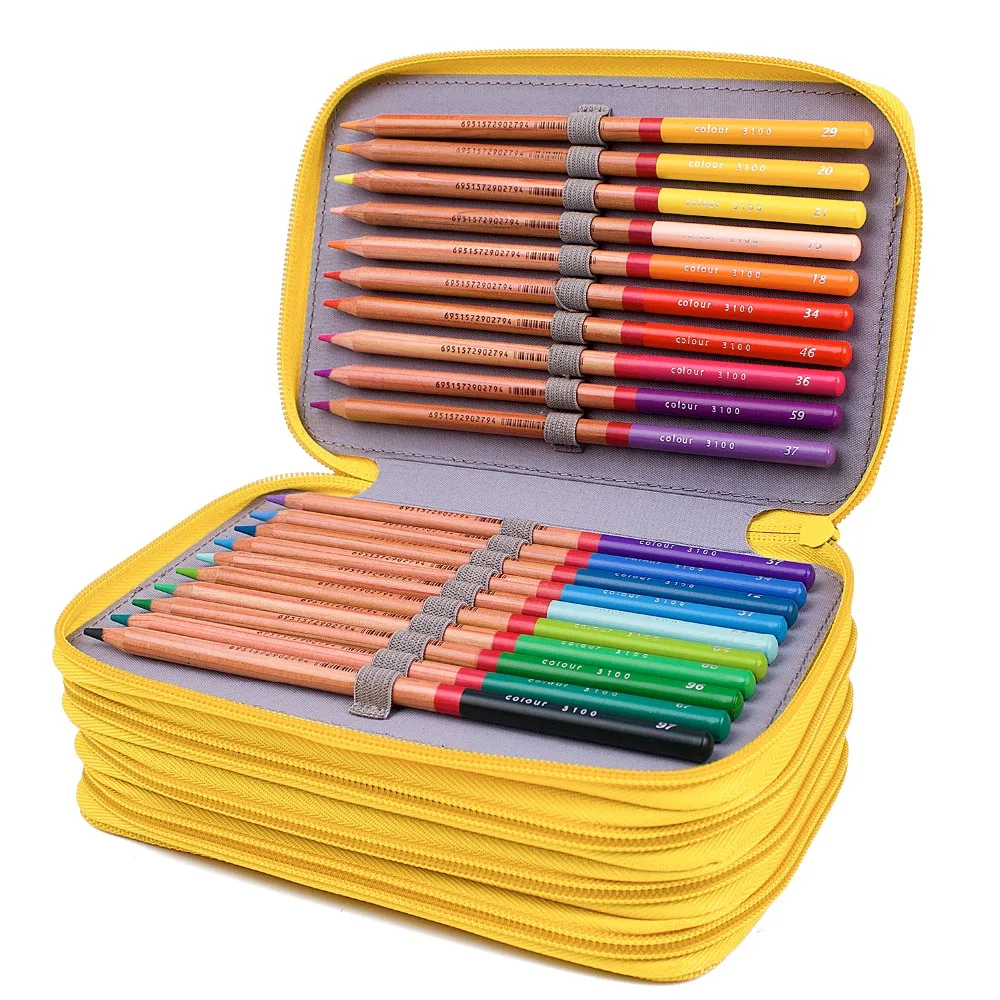 School Learning Supplies  4 Layer Portable Pencils Case Oxford Canvas School  Pouch Brush Pockets Bag Pencil Holder Case