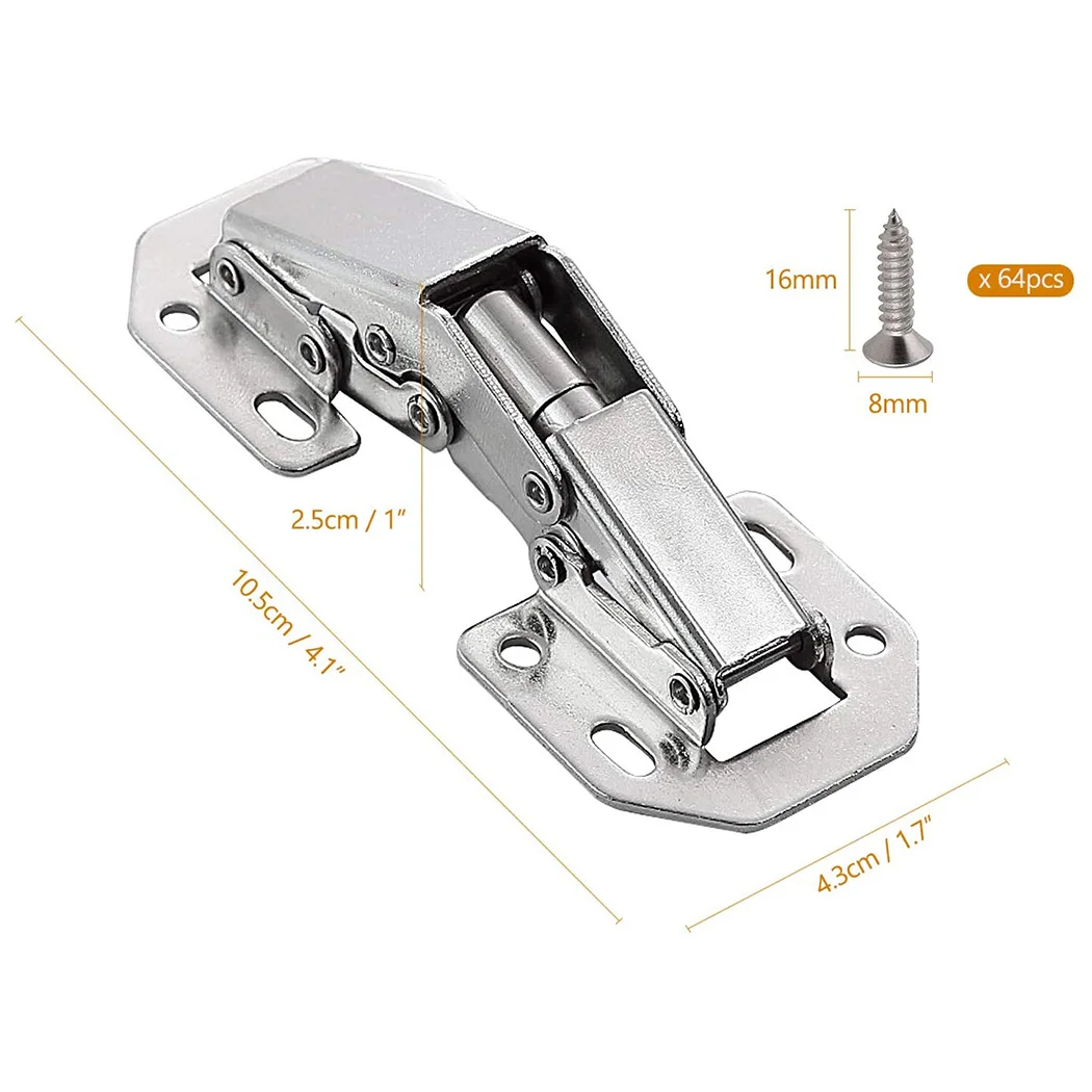 

2pcs Cabinet Hinge 90 Degree Cupboard Door Hydraulic Hinges Soft Close With Screws Concealed Door Hinge Furniture Hardware