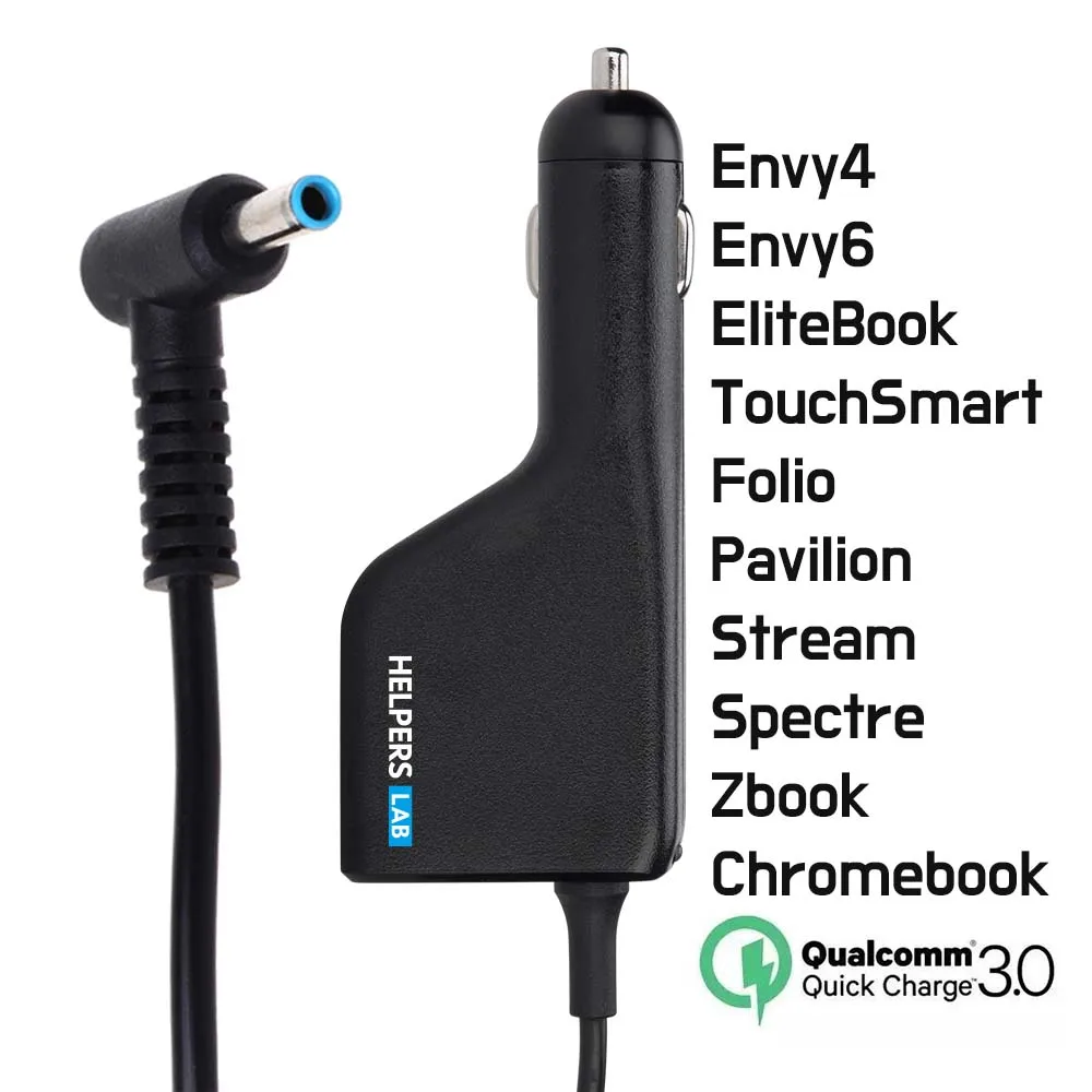 

Helpers Lab 19.5V 3.33A 65W Laptop Car Charger With QC3.0 USB For HP Envy EliteBook TouchSmart Folio Pavilion Stream Spectre
