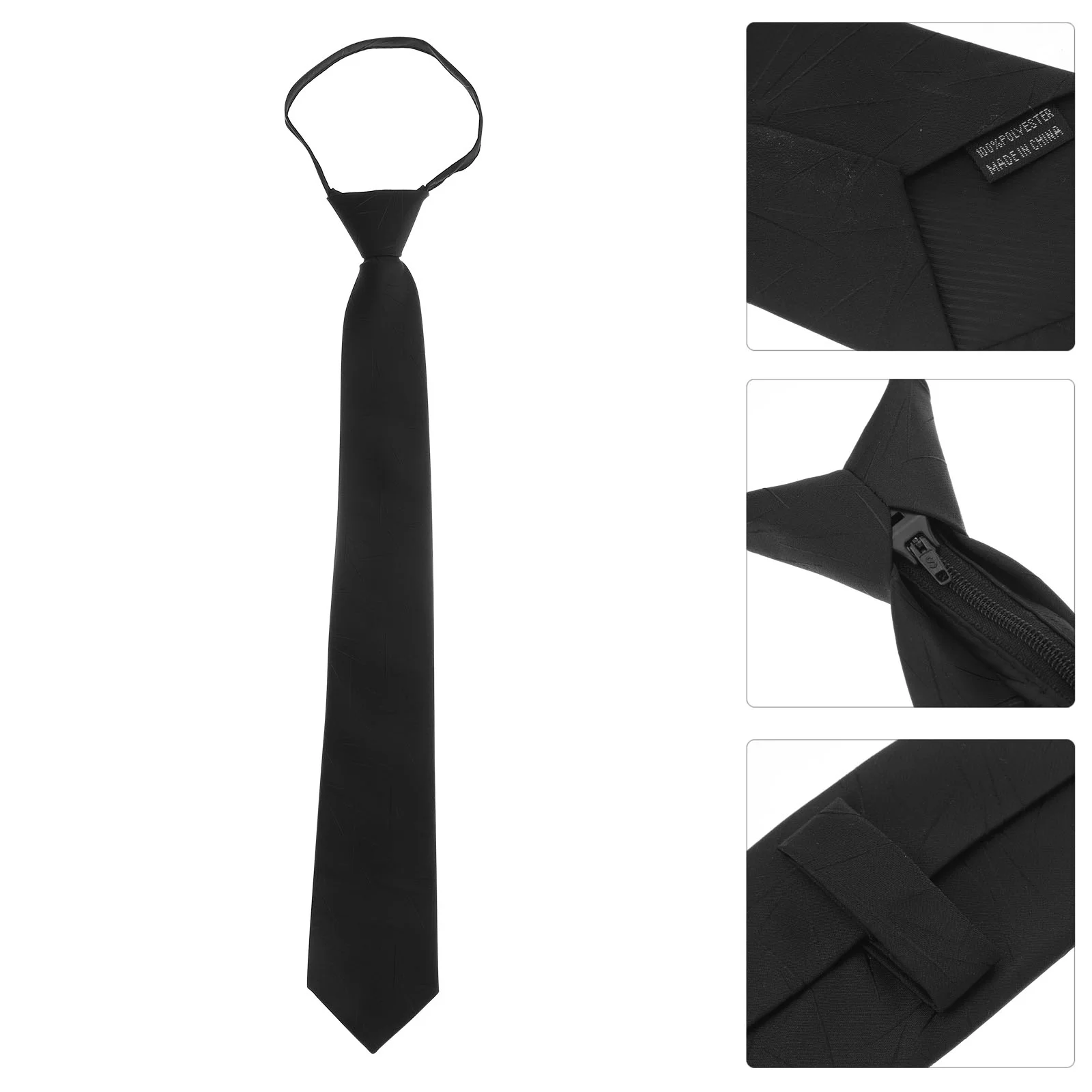 

Classic Stripe Men Necktie Comfortable Men Zipper Necktie for Festival Party