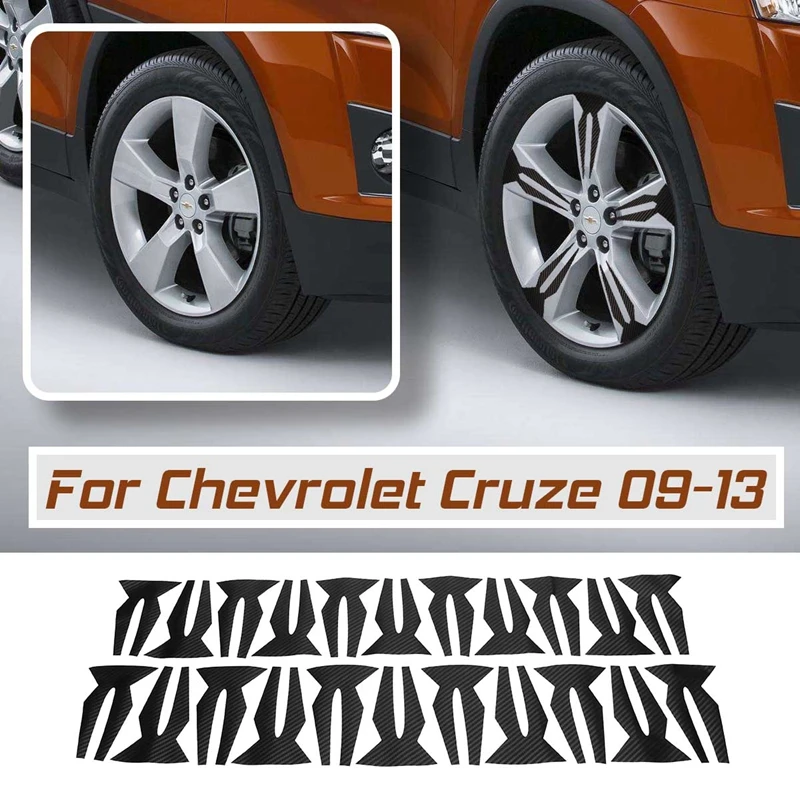 

20Pcs Carbon Fiber Car Wheel Tire Hub Stickers Rim Sticker For Chevrolet For Cruze 2009 2010 2011 2012 2013 Car Styling