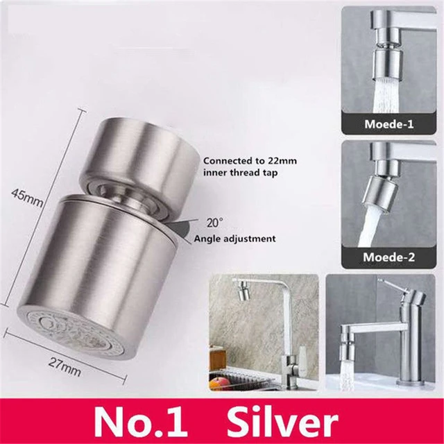 

2-режимный Аэратор Для Смесителя Из Латуни 360 ° Вращающаяся Со Складной Спинкой Для Кухонной Раковины И Смесителя Для Ванн...