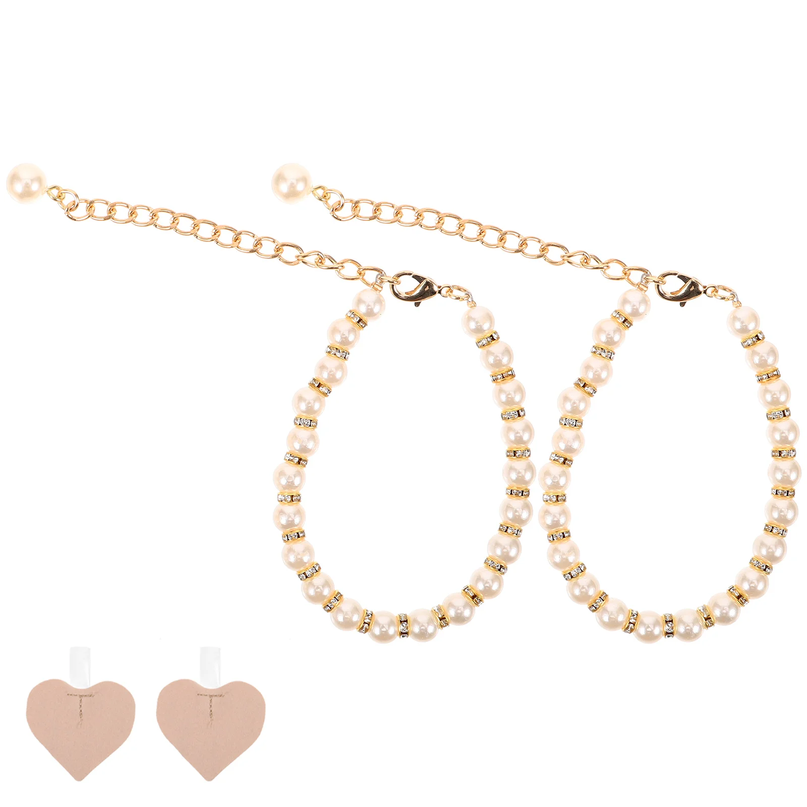 

2pcs Heel Shoe Straps Pearls Shoe Straps Ankle Straps Heel Straps for High Heel