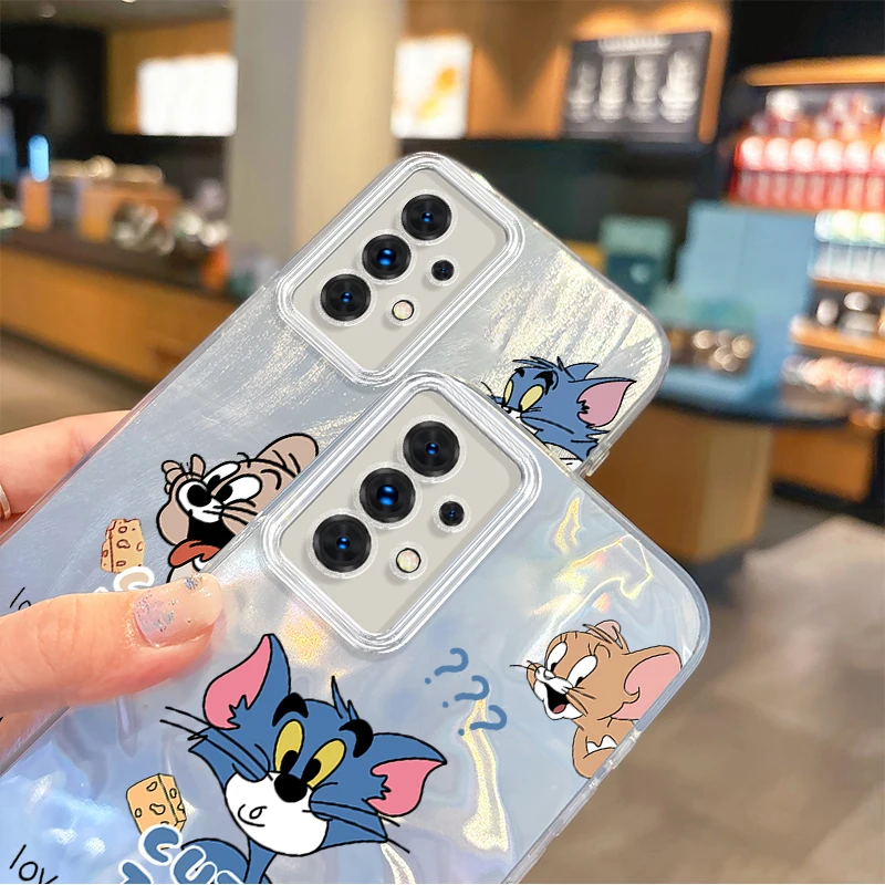 Чехол T-Tom и J-Jerry для телефона Samsung Galaxy A35 A34 A33 A32 A31 A30 A25 A24 A23 A22 A21 A20 A16 A15 A06 жесткий