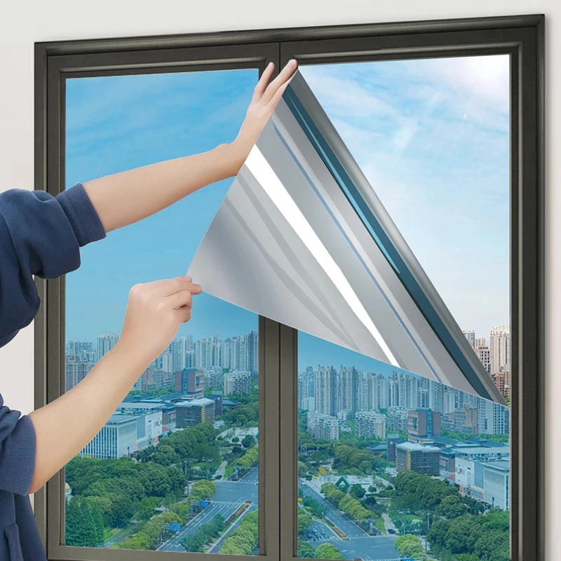 

Window Privacy Film,One Way Mirror Film Daytime Anti UV Sun Blocking Heat Control Reflective Glass Tint Sticker for Home Office