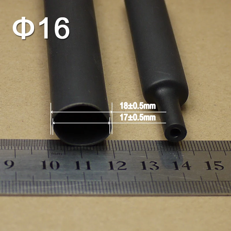

1/5/10/25/50M Diameter 16mm 4:1 Heat Shrink Tube with Glue Dual Wall Tubing Adhesive Lined Sleeve Wrap