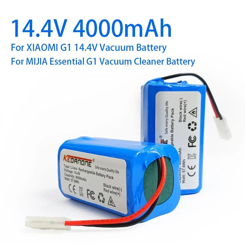 

New 14.4V 4000mAh Li-ion Battery Pack H18650CH-4S1P For XIAOMI MIJIA Mi Robot Vacuum-Mop Essential G1 MJSTG1, SKV4136GL R30 R35