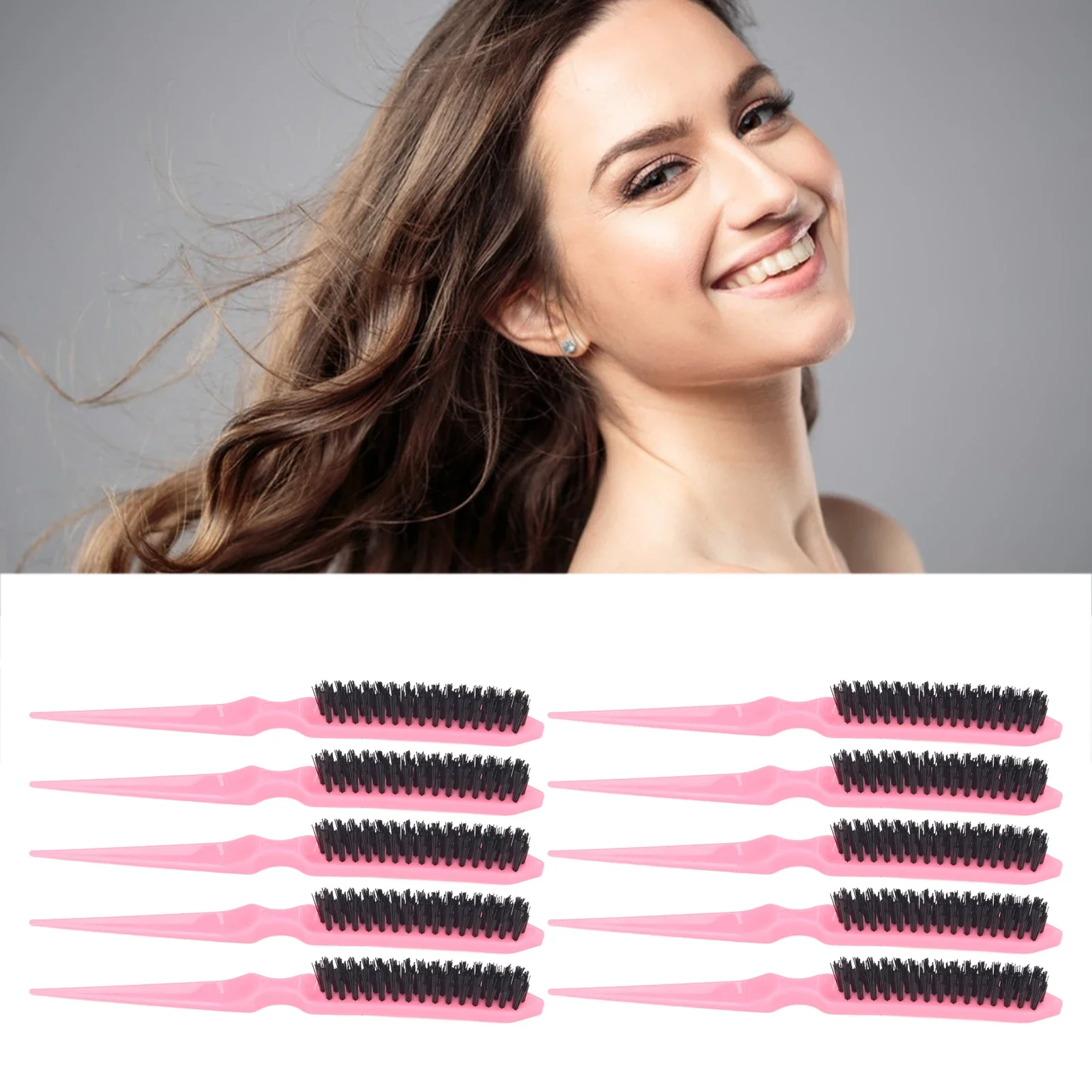 10 шт. щетка для крысиного хвоста расчески 3 ряда нейлоновая дразнятия волос