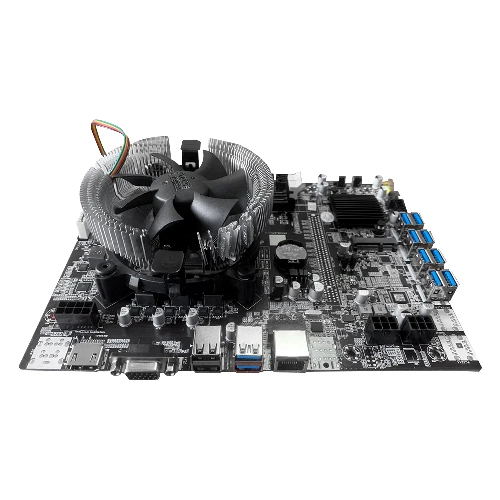 Набор материнской платы B75 для майнинга с процессором LGA 1155 DDR3 SATA USB3.0 поддержка 8 GPU