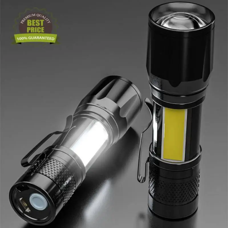 

Portable USB Rechargeable LED Flashlight COB+T6 Built-in Battery Tactical Torch Flashlights Mode Work Light Fishing Flashlight