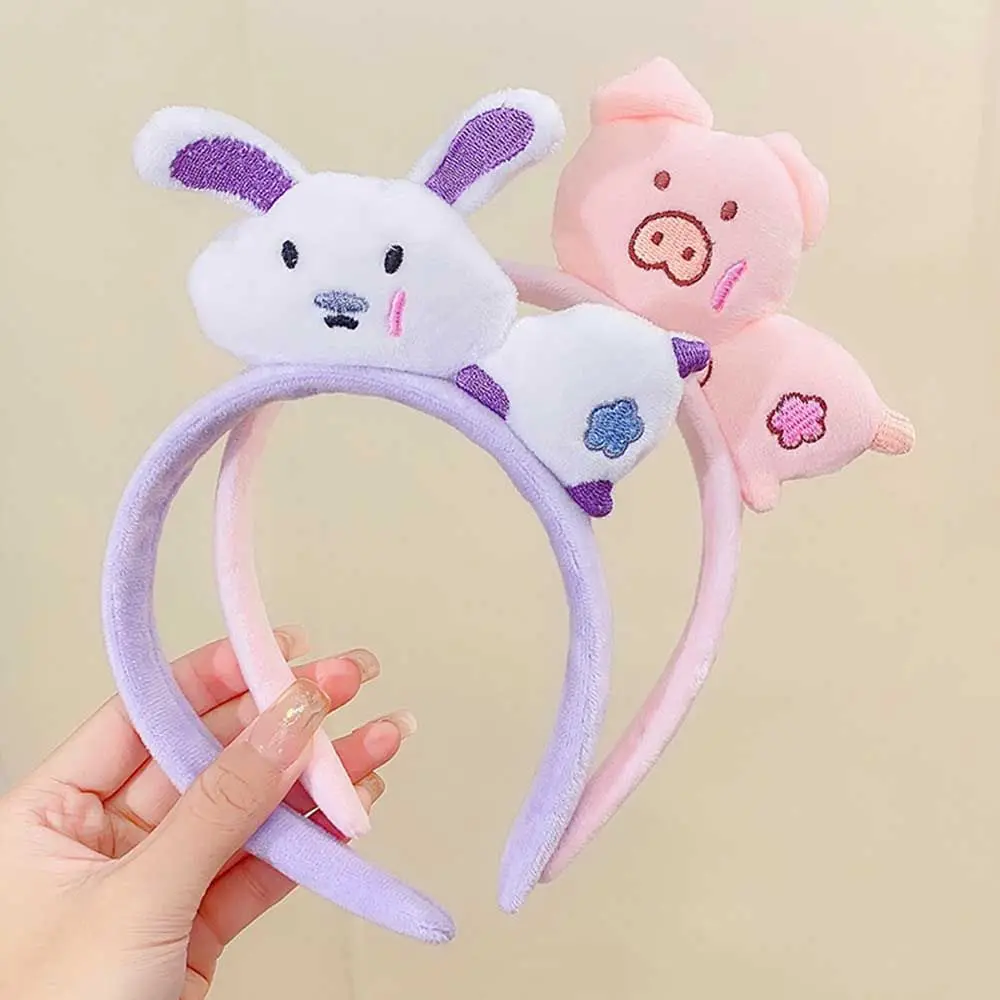 

Girls Washing Face Female Rabbit Plush Frog Hair Accessories Korean Style Headband Women Hair Hoop Cartoon Hairband