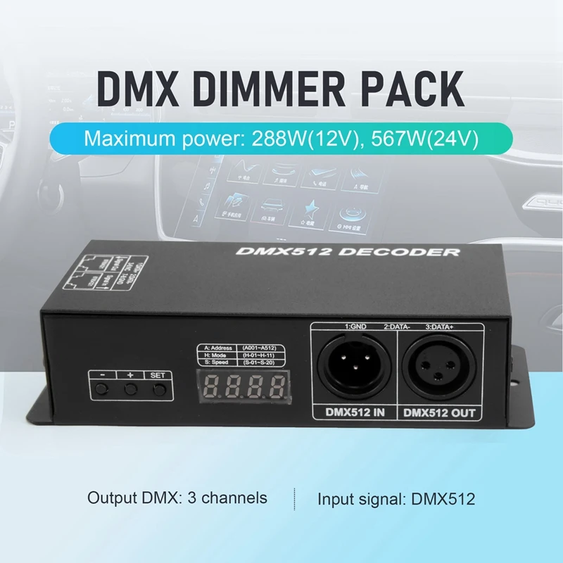 

Светодиодный контроллер Dmx высокой мощности, светодиодный декодер DMX 512, диммер, драйвер постоянного тока-24 В, для светодиодной ленты Rgb свето...