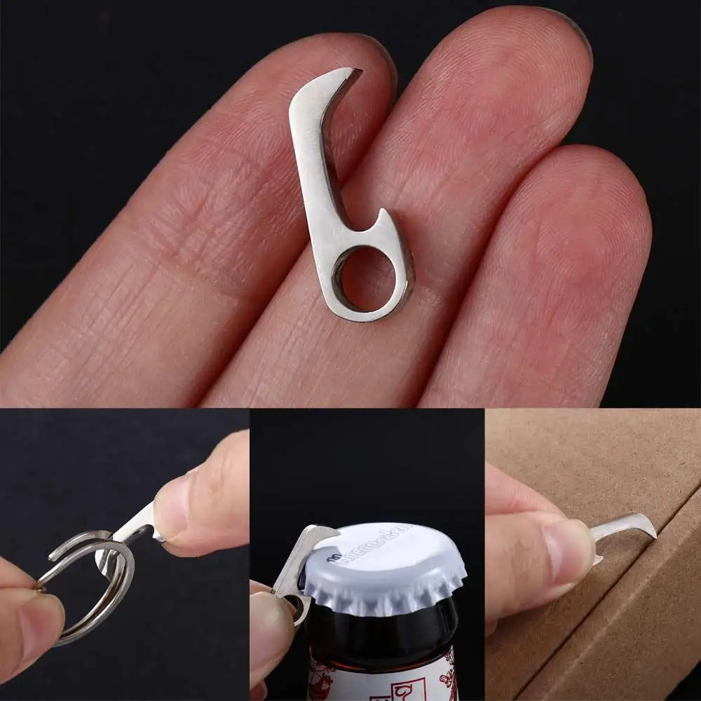 

Stainless Steel Lightweight Outdoor Camping Pocket Tool Gear Utility Gadget Bottle Opener Opener Keyring EDC Tools