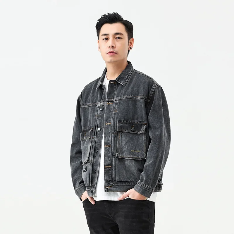 Новая мужская джинсовая куртка High Street свободная посадка универсальный модный