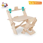 Комплект детский стол и стул Я Сам Конструктор 3 в 1 ясень ЭКО без ламинирования