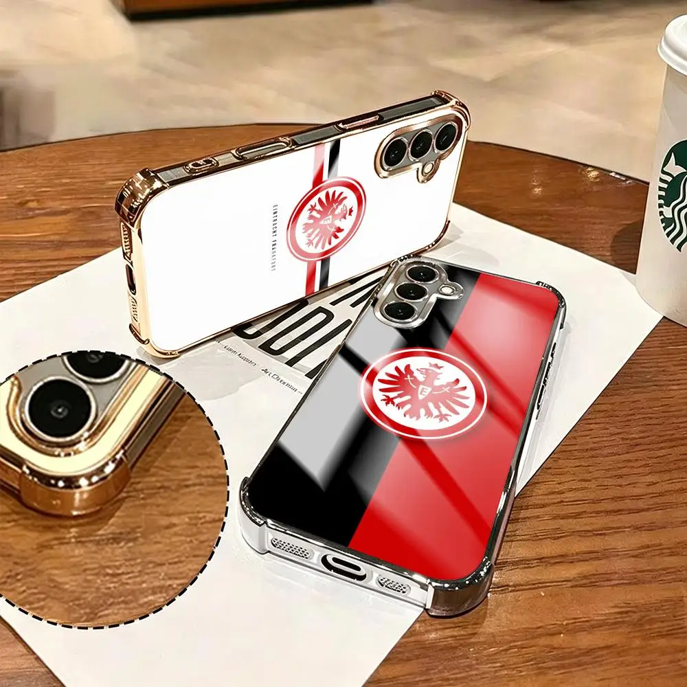Фото Чехол для телефона E-EintrachtS F-Frankfurt для Samsung S26 S25 S24 S23 S22 S21 Plus Ultra FE, золотой, серебряный, с защитой углов от ударов, стеклянный №1