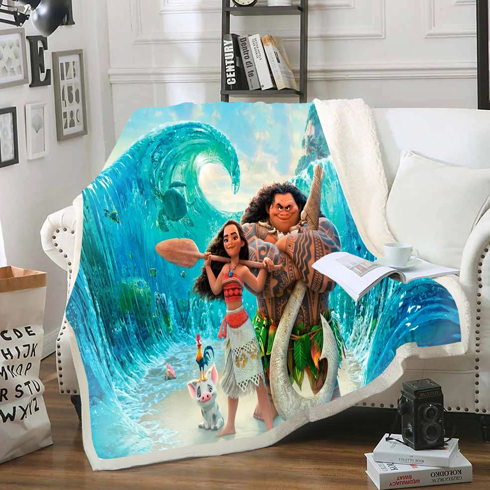 Моана плюшевые одеяла современный принт домашнее одеяло для кровати пушистые