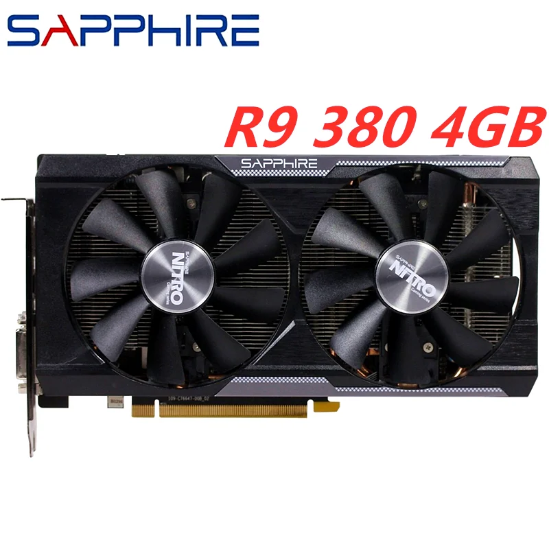 SAPPHIRE R9 380 4GB Video Card GPU AMD Video Desktop PC Computer Game Map Radeon R9380 GTX RTX Graphics GDDR5 R9 R7 580 590