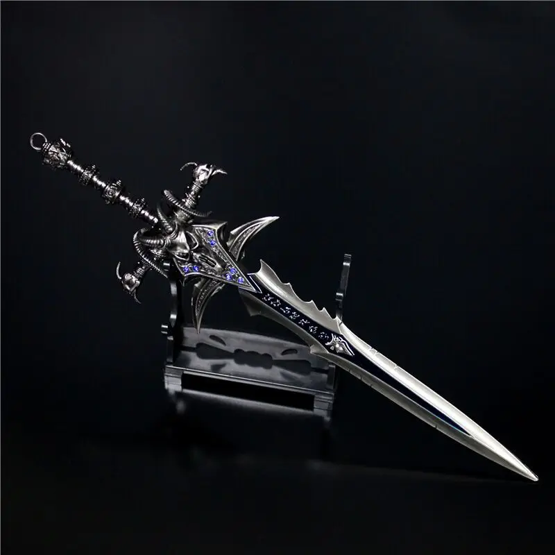 

World of Warcraft Weapon Model Lich King Frostmourne Alloy Anime Sword katana real steel Game Keychain Toys for Boys Katana Gift