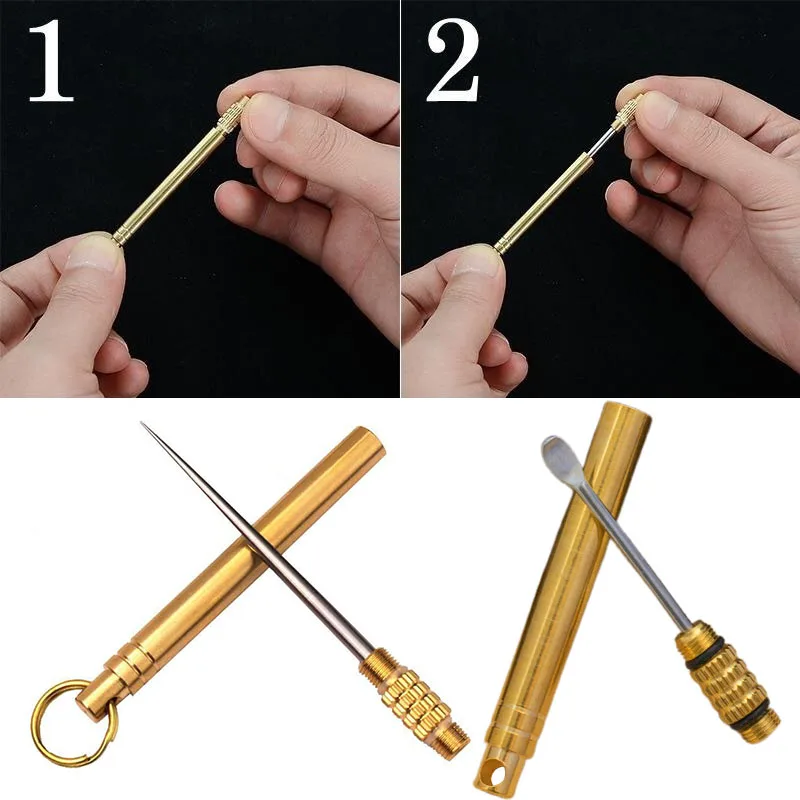 

Titanium Outdoor Edc Portable Multi-Purpose Toothpick Bottle Fruit Fork Camping Tool Toothpick Tube Is More Durable Than Floss