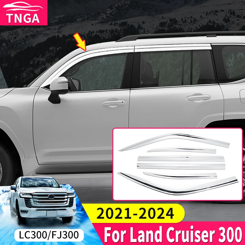Для 2021 2022 2023 2024 тойота ленд крузер 300 Полностью хромированный Оконные дефлекторы
