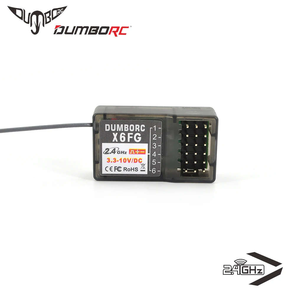 

DUMBORC X6FG 2.4G 6CH Gyro Receiver for X6 X4 X5 Transmitter Remote Controller MN-90 MN99s RC Car Boat Tank Vehicle Model Parts